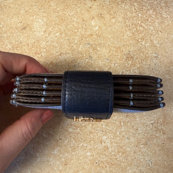 Coach Navy and Light Blue Leather Card Holder - Picture 2 of 5